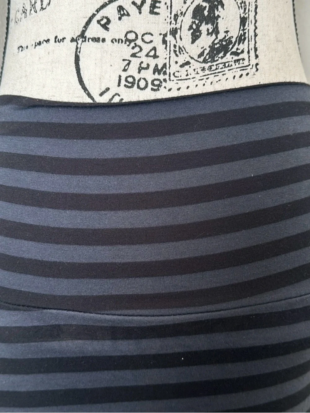 Hot Luxx Gray Black Striped Maxi Long Skirt Stretch Pull On Casual Size S